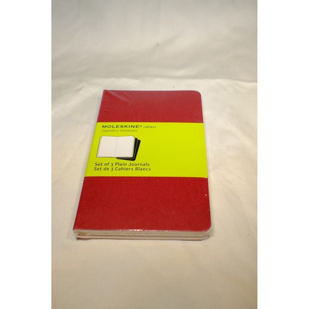 Moleskine Journal Set of 3 Pocket Plain Cranberry Red 3.5 x 5.5 Notebooks